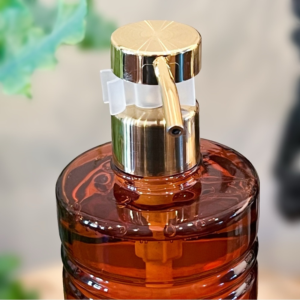 NEW Aroma Aria Vanilla Pumpkin Hand Soap Large Amber Glass Pump Bottle 16 OZ - Picture 9 of 10
